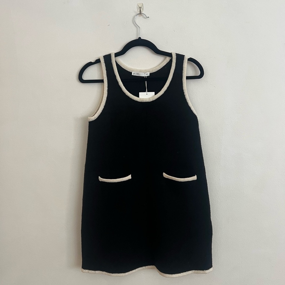 OAK + FORT Black and Cream Mini Dress